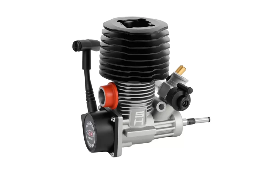 . 28(4.5cc) motor de escape traseiro com eixo SG/puxar o iniciador/plugue de brilho/Slide Carb para 1/8 Nitro RC carro # P0016