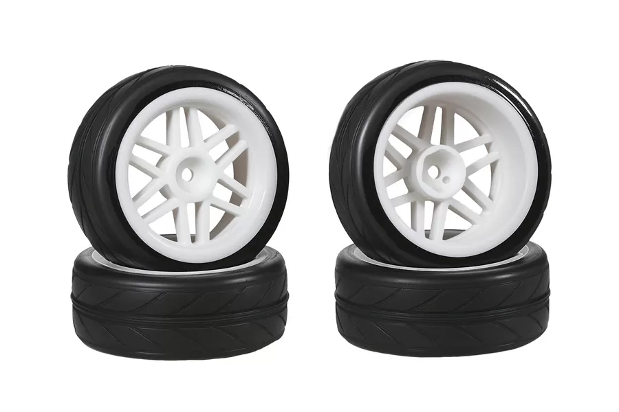 RC Pneu 12mm Hex Hub Borracha Para 1/10 Escala RC On-road Touring Carros #10417